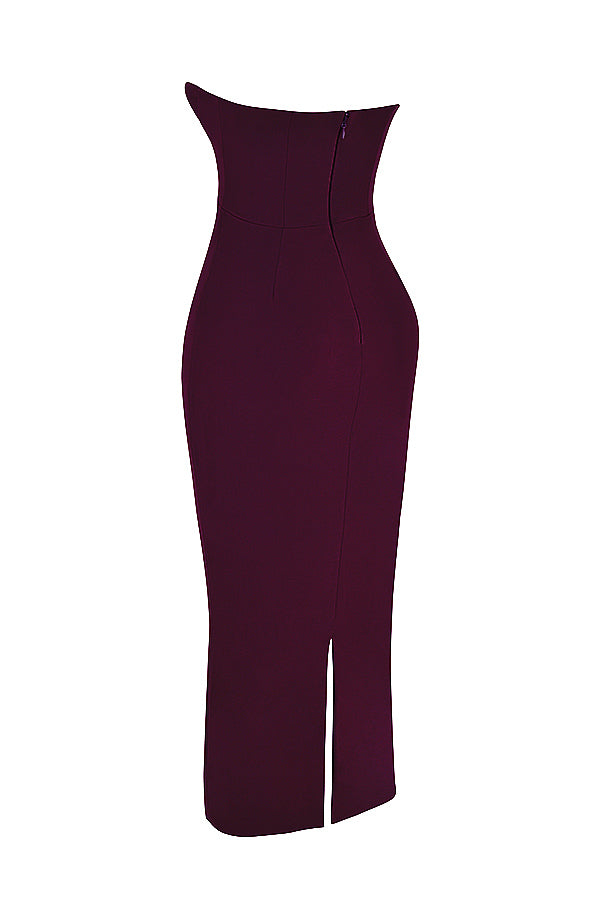 Robe longue noire bustier avec corset
