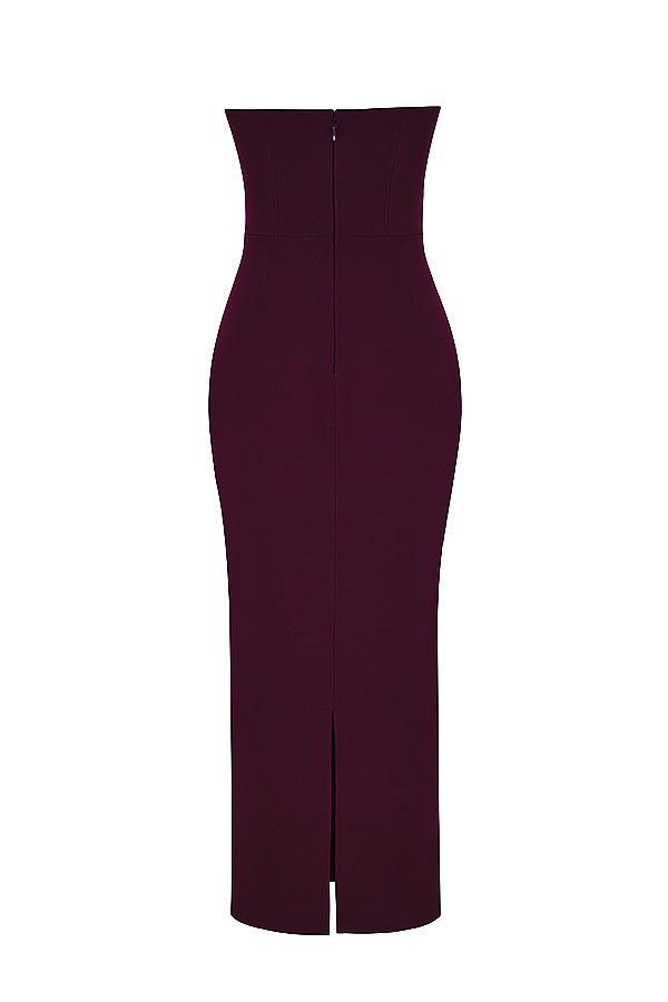 Robe longue noire bustier avec corset