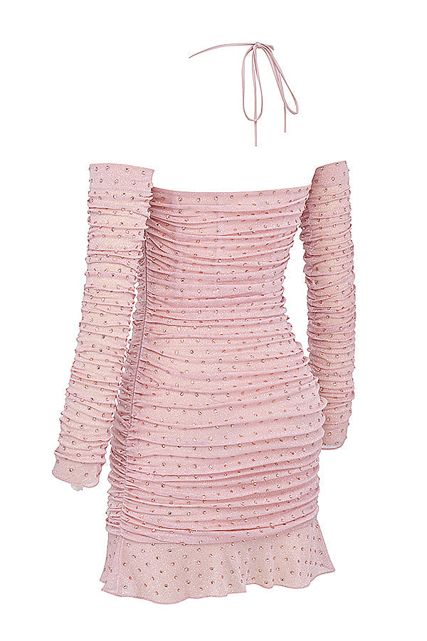 Robe cristallisée rose tendre