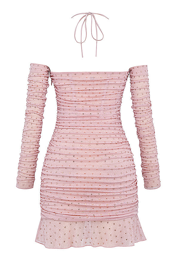 Robe cristallisée rose tendre
