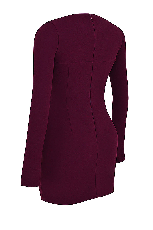 Robe corset coupe profonde Merlot
