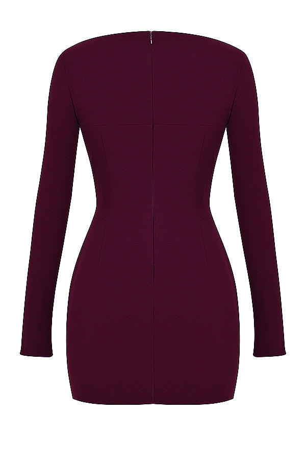 Robe corset coupe profonde Merlot