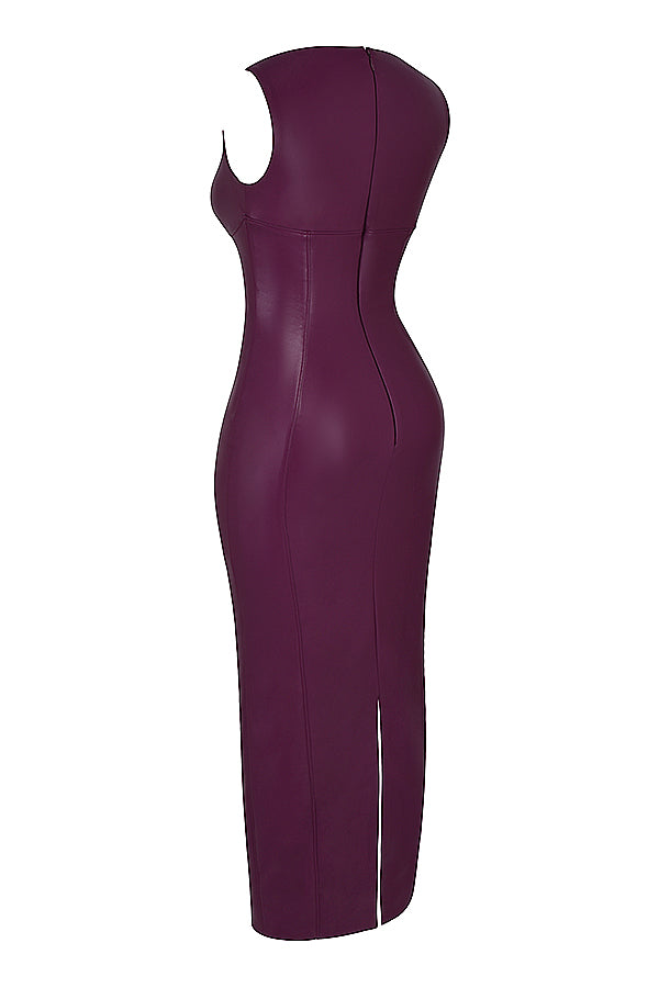 Robe longue en cuir de luxe