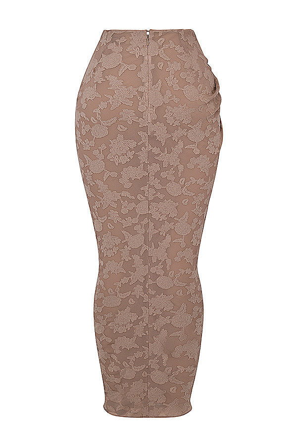 Corset et jupe longue en dentelle champignon