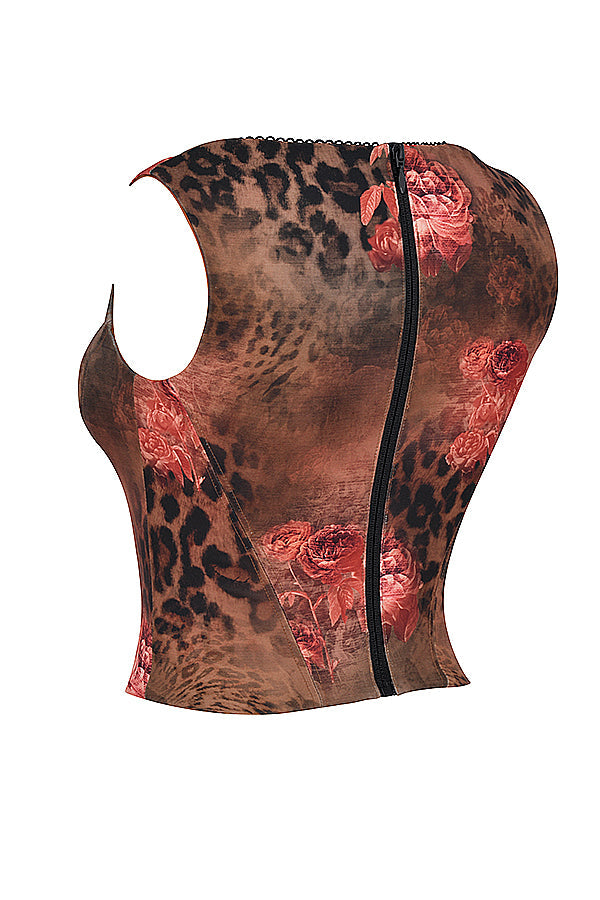 Corset à motif floral