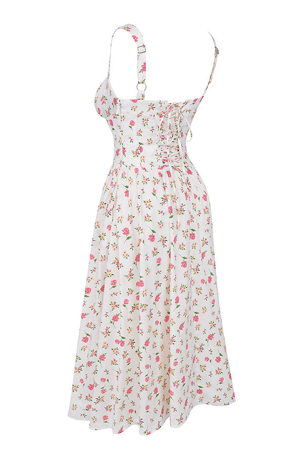 Robe d'été midi à fleurs