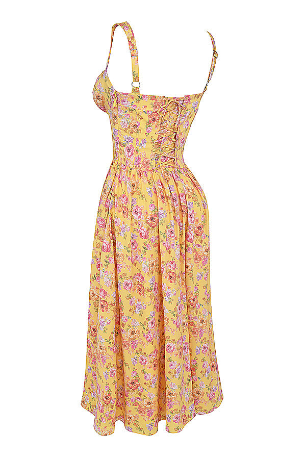 Robe d'été midi à fleurs