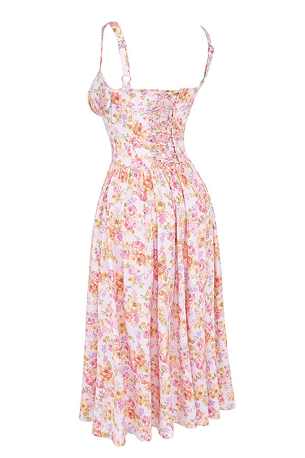 Robe d'été midi à fleurs