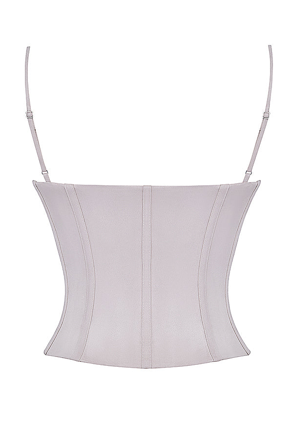 Corset brodé lavande clair