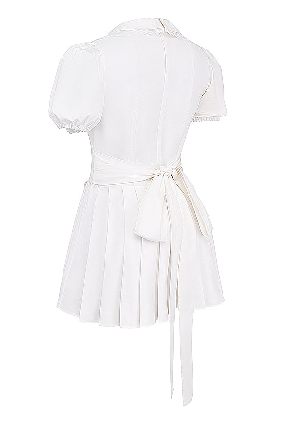 Mini-robe plissée blanche