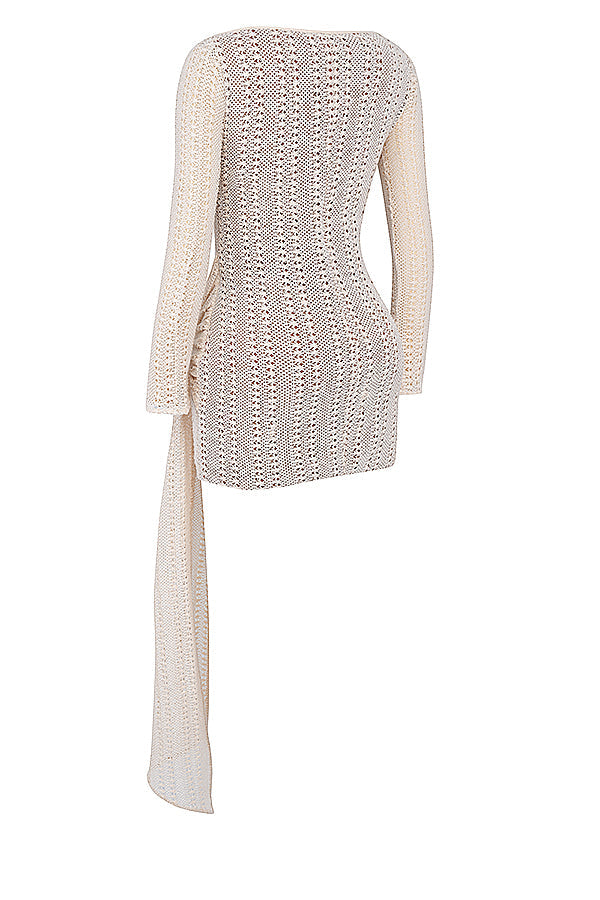 Robe en maille naturelle avec lacets