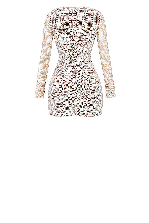 Robe en maille naturelle avec lacets