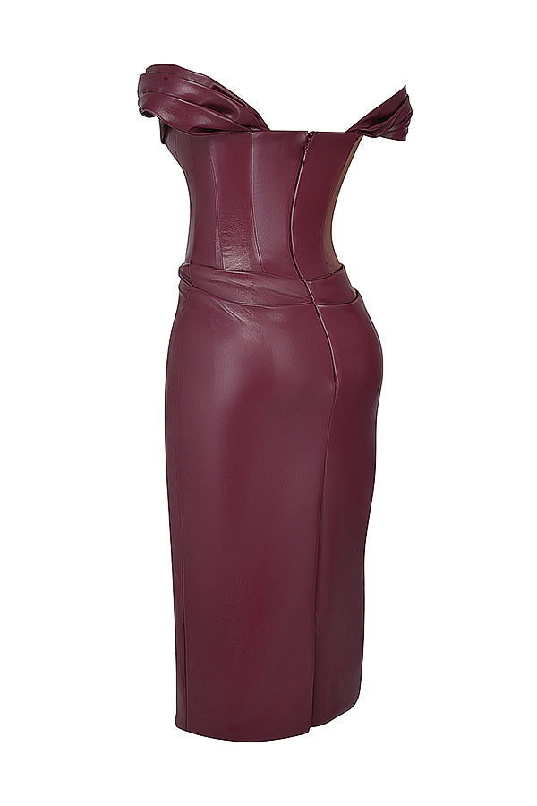 Robe corset en cuir végétalien Mulberry