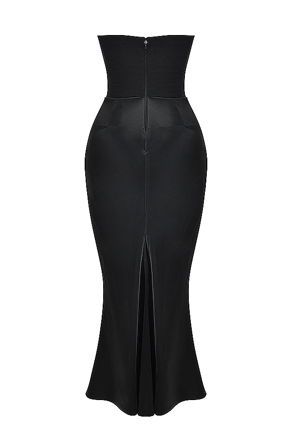 Robe longue corset sans bretelles