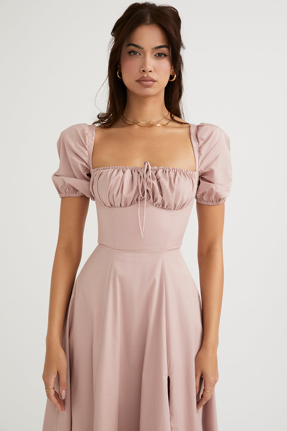 Robe d'été midi à manches bouffantes