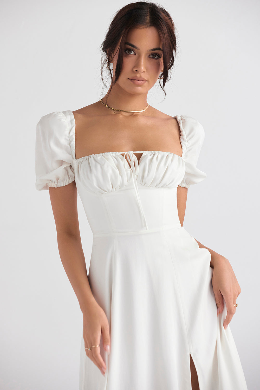 Robe d'été midi à manches bouffantes