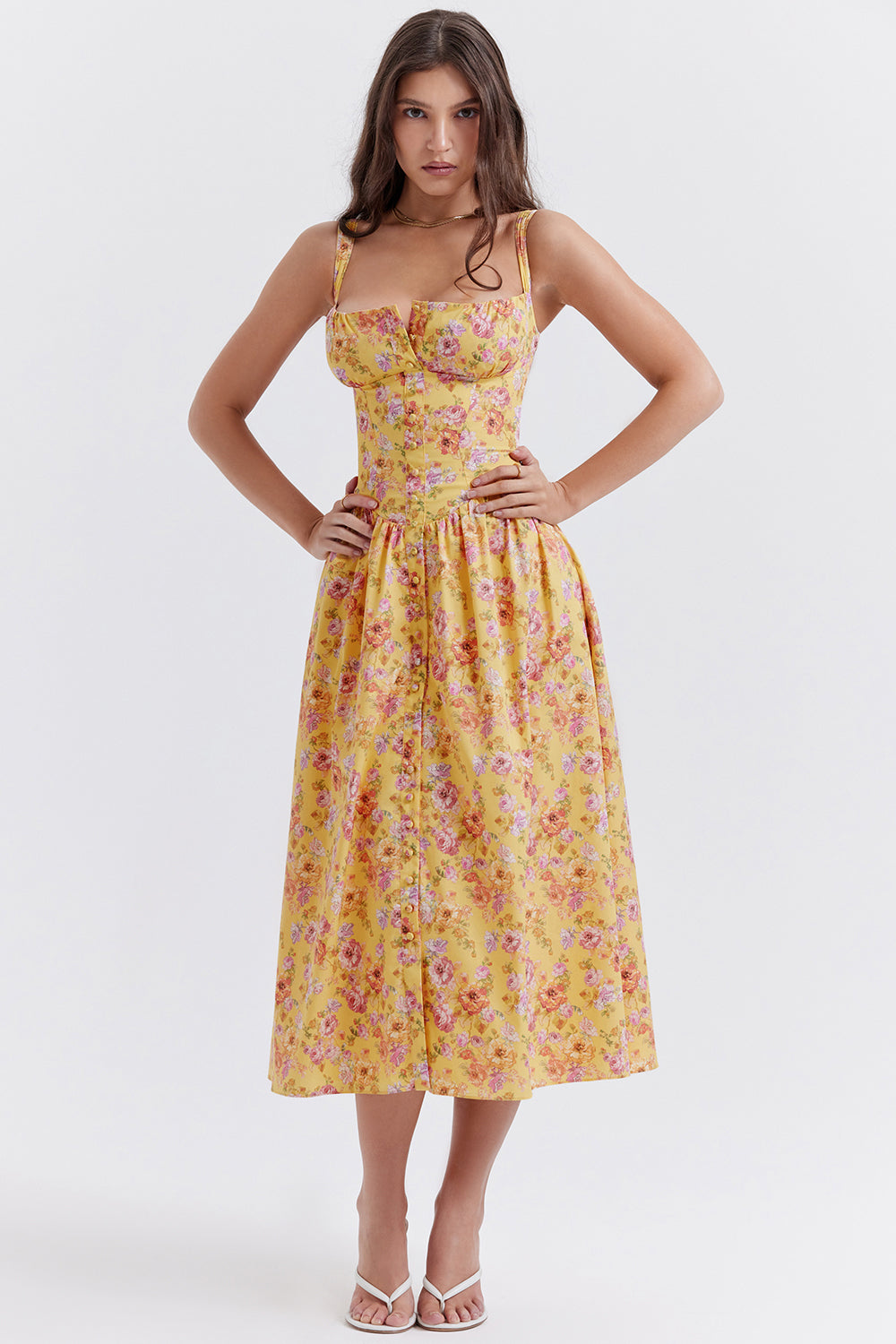 Robe d'été midi fleurie