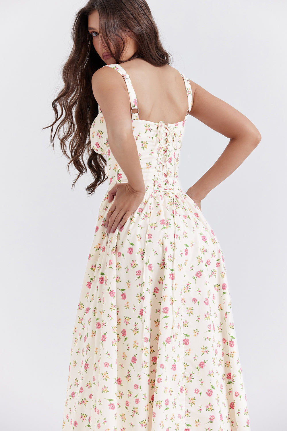 Robe d'été midi à fleurs