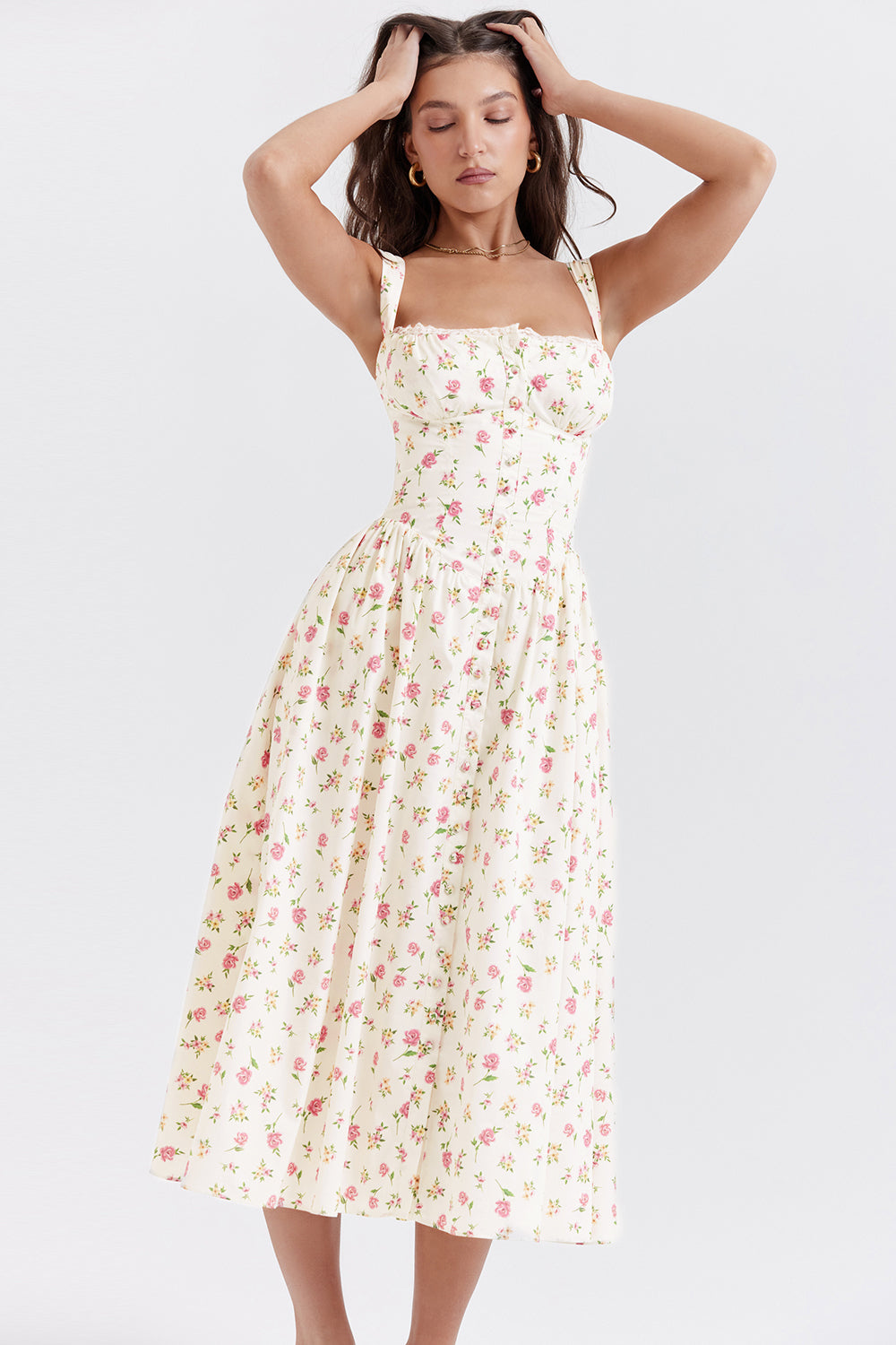 Robe d'été midi fleurie