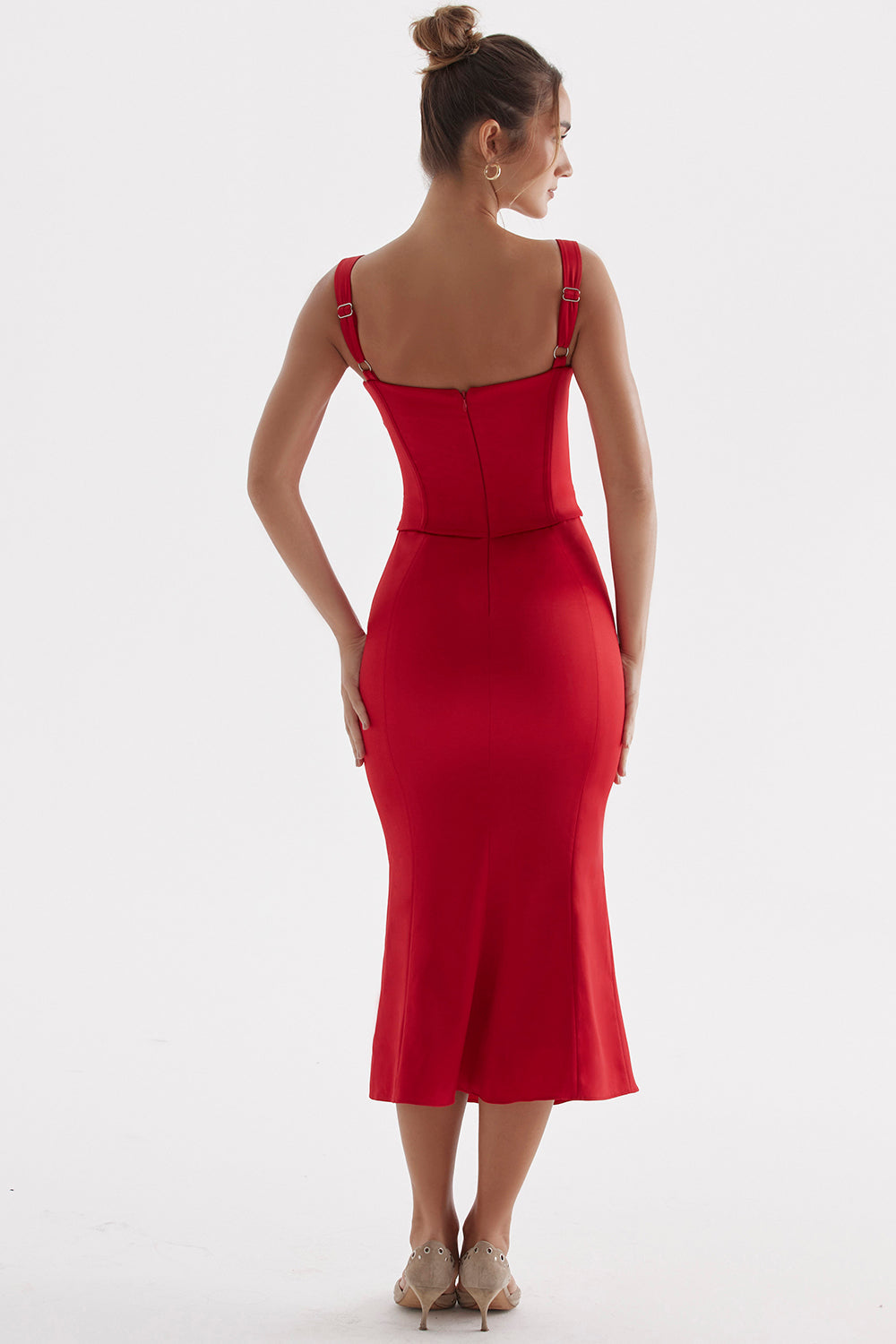 Robe corset rose rouge