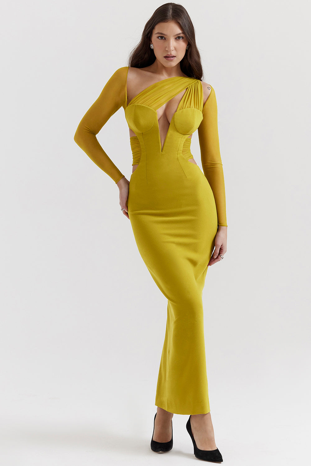 Robe longue plongeante