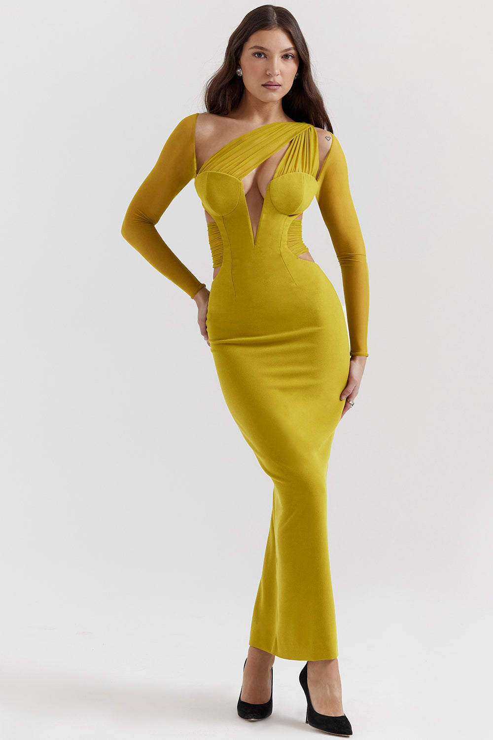 Robe longue plongeante
